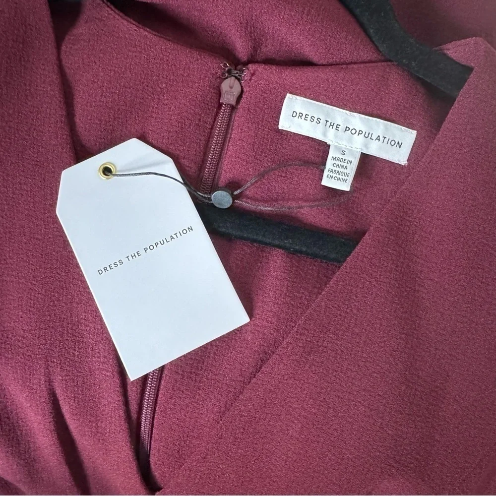 Dress The Population Catalina Dress in Burgundy Small - Picture 6 of 11